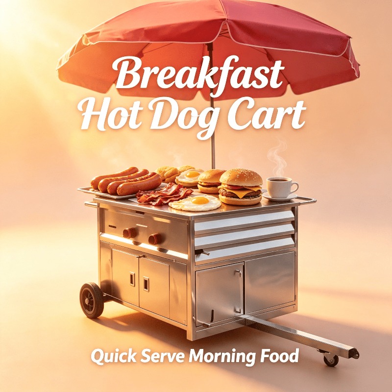 Snacks Food Stall - Compacte mobiele snackwagen op wielen, hotdogkraam,