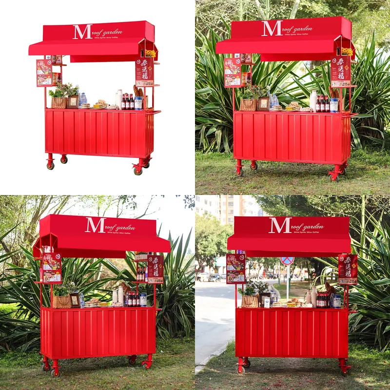 Snacks Food Stall - Smeedijzeren voedselkar, buiten snackkraam, mobiele eetkar,