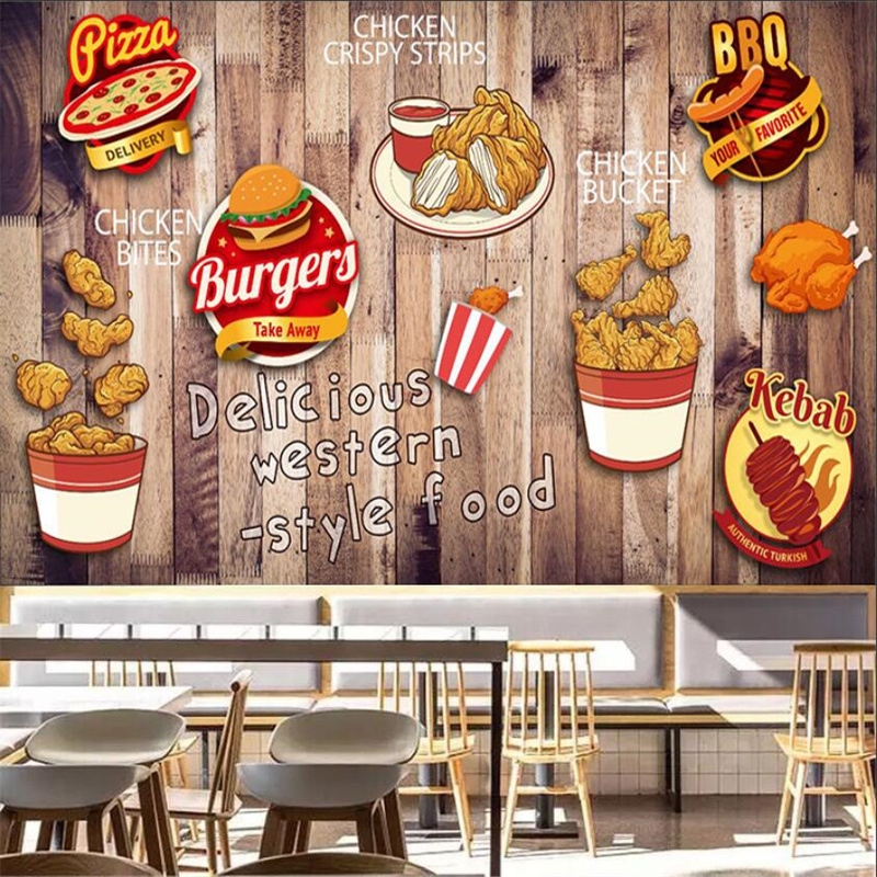 Aangepaste gebakken kip hambur - Food Snacks Background recensie en prijs