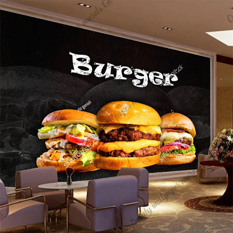 Custom Burger Foto Behang Fast - Food Snacks Background recensie en prijs