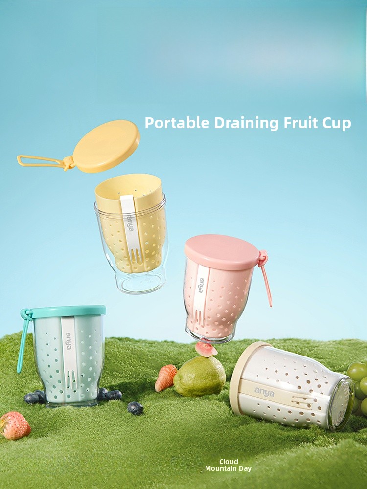 Draagbare fruitbeker met vork  - Food Snacks Online recensie en prijs