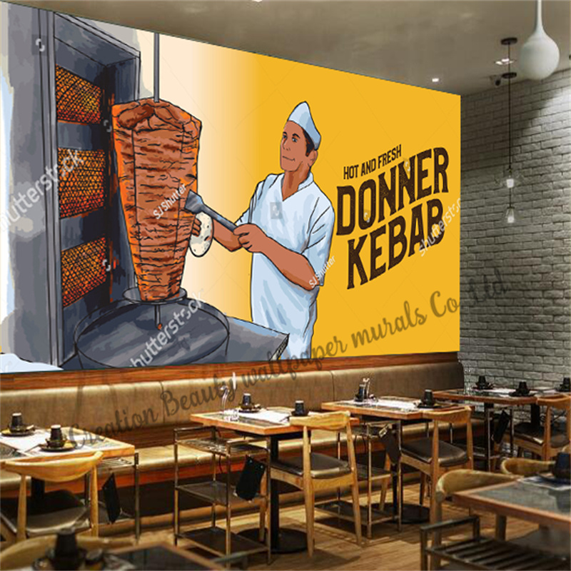 Custom Fast Food Kebab Behang  - Food Snacks Background recensie en prijs